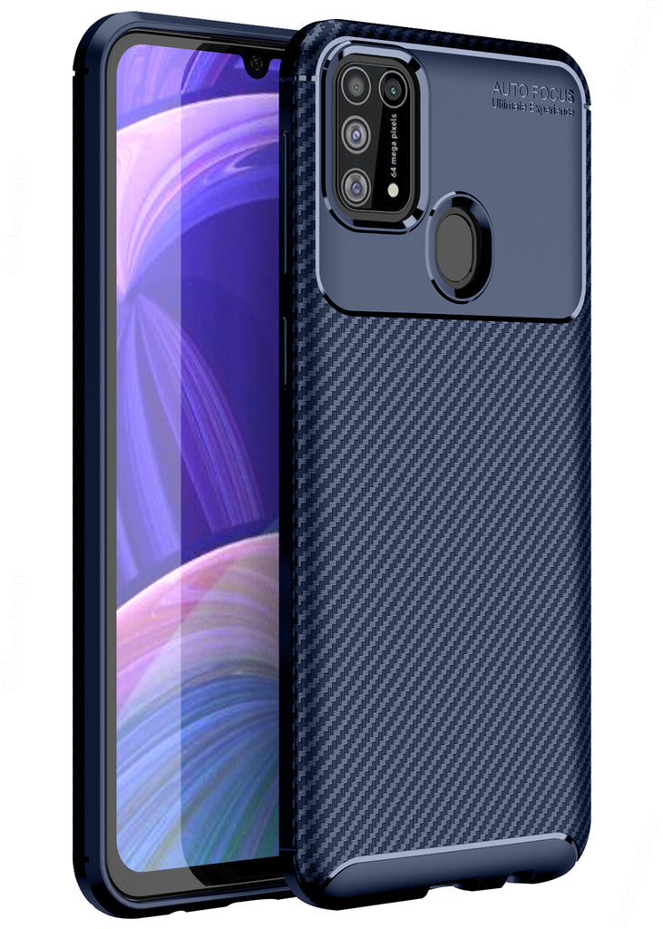 Aramid Fibre, ₹500 - ₹699, Solid, Slim Design, Back Cover, Drop Tested, TPU (Rubber), blue, Galaxy M31, , samsung