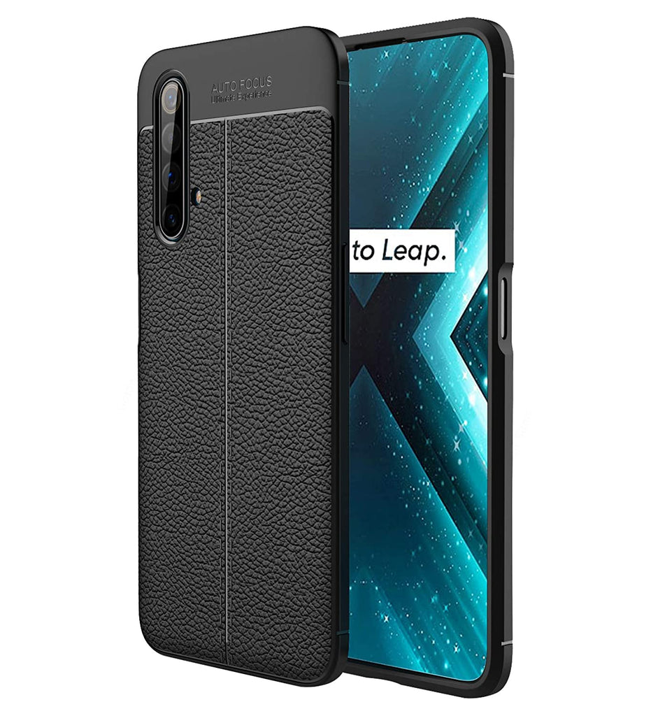 Realme X3, Realme X3 Super Zoom (6.6 inch) Back Cover | Vegan Leather Series, Black
