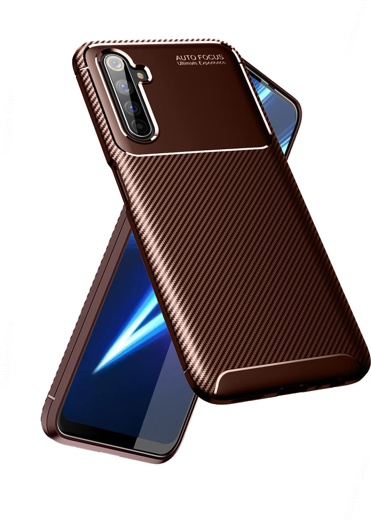 Aramid Fibre, ₹500 - ₹699, Solid, Slim Design, Back Cover, Drop Tested, TPU (Rubber), brown, , realme 6 pro