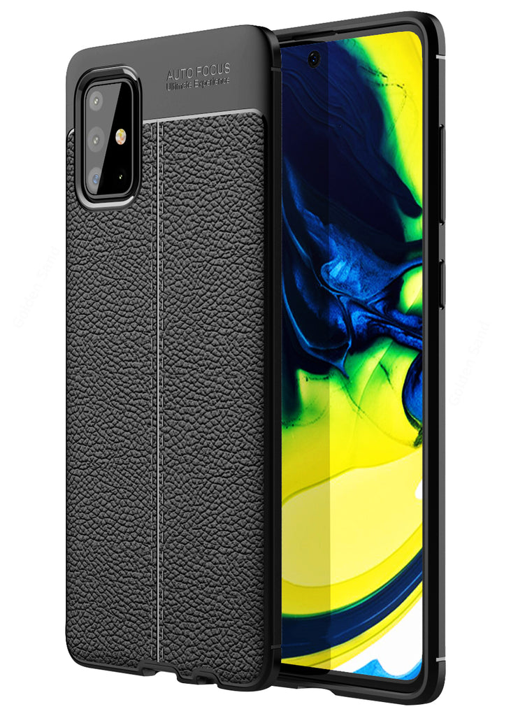 Samsung Galaxy A71 (6.7 inch) Back Cover | Vegan Leather Series, Black