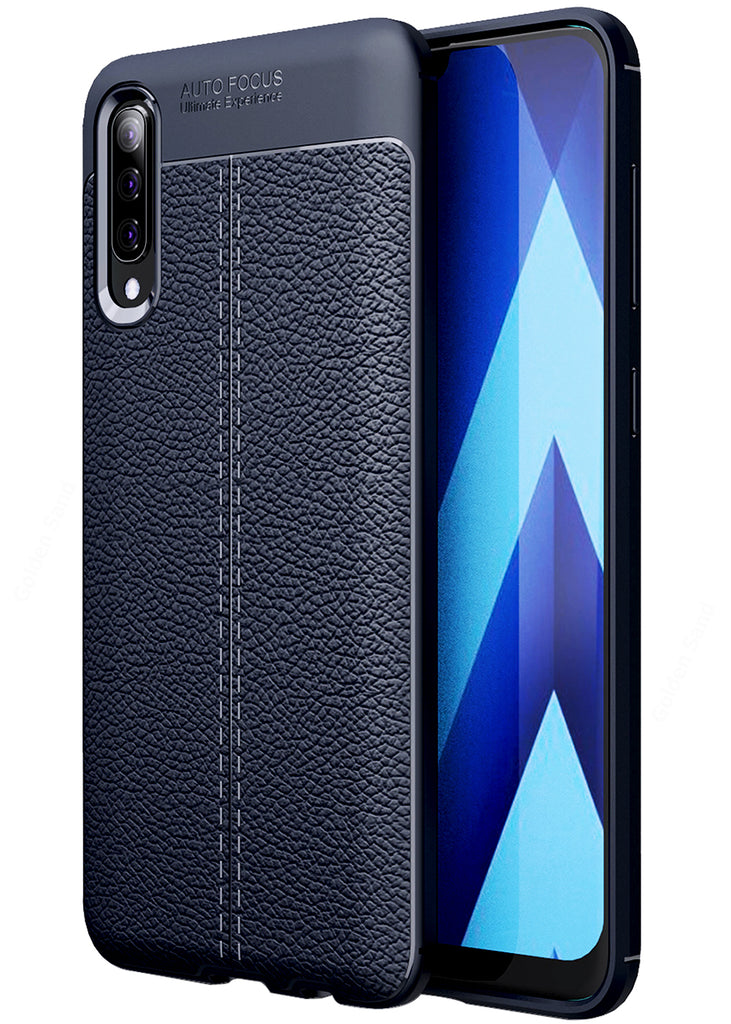 Samsung Galaxy A50s, A50, A30s (6.4 inch) Back Cover | Vegan Leather Series, Blue