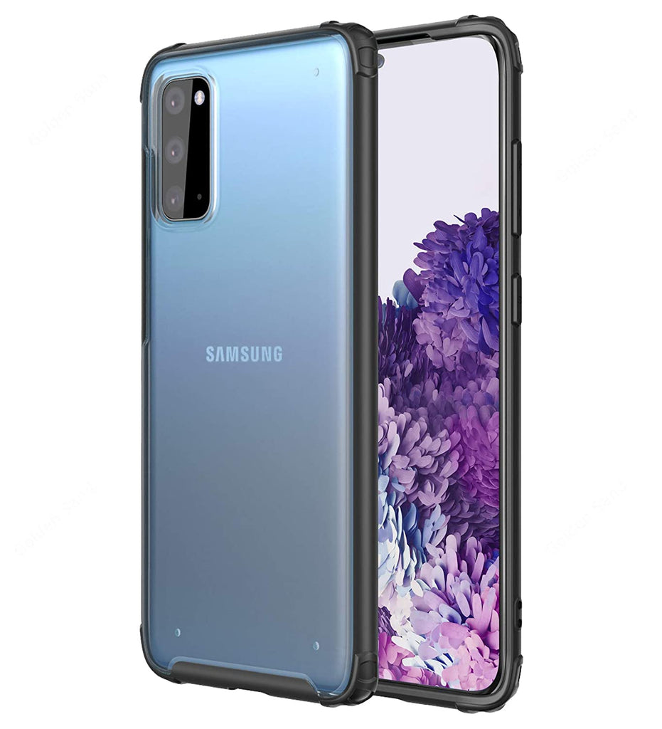 Back Cover, Drop Tested, TPU (Rubber), black, Rugged Frosted, ₹500 - ₹699, s20, samsung, PolyCarbonate (Plastic), Slim Design, translucent
