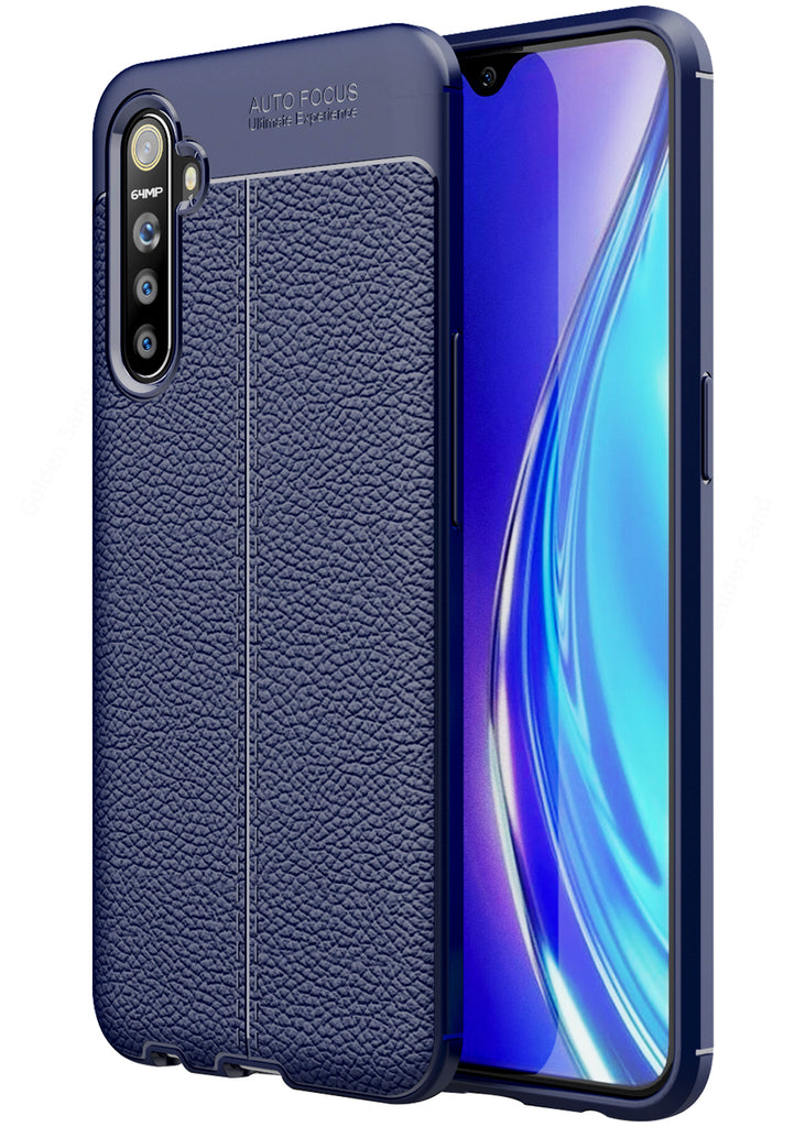 Realme X2, Realme XT, Oppo K5 (6.4 inch) Back Cover | Vegan Leather Series, Blue