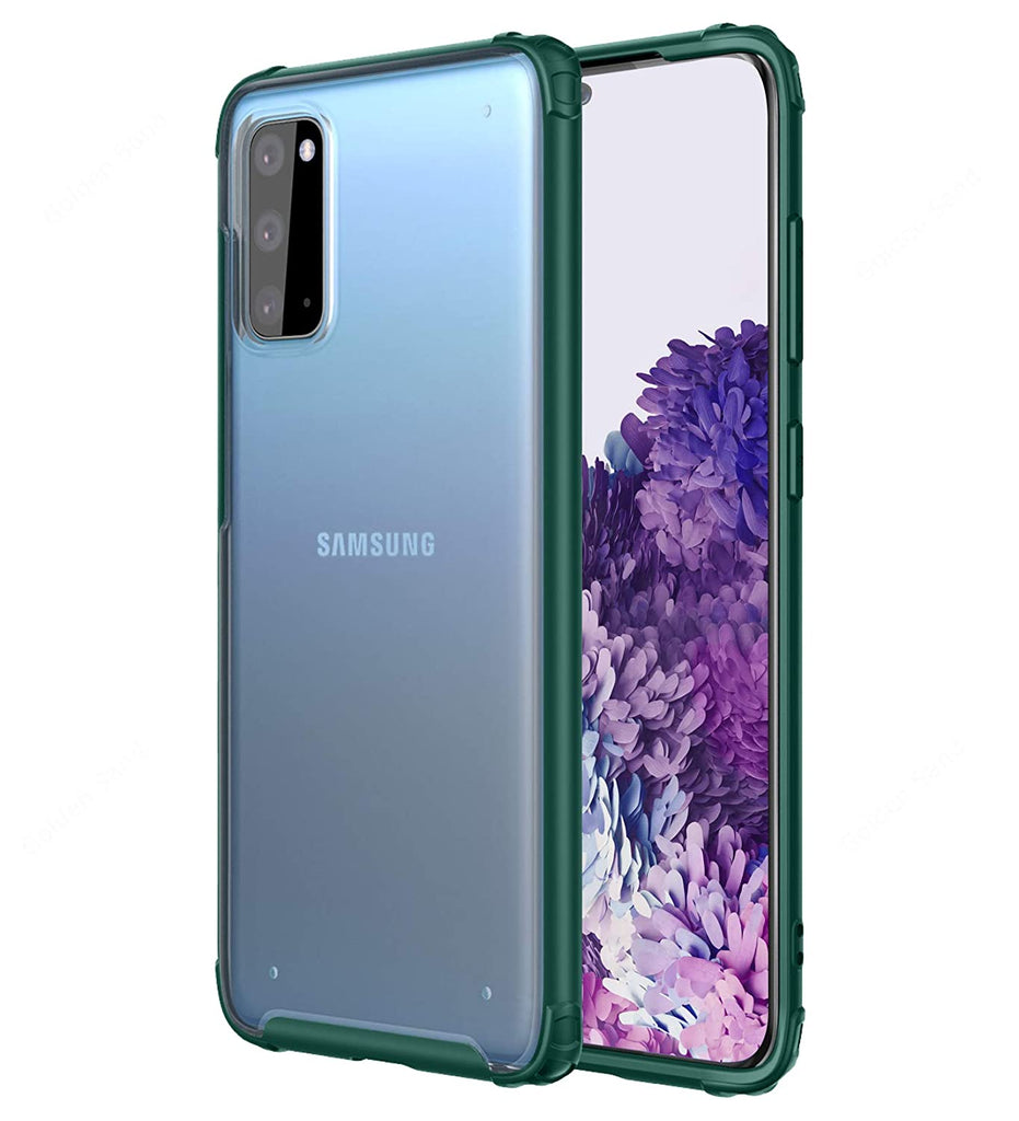 Back Cover, Drop Tested, TPU (Rubber), green, Rugged Frosted, ₹500 - ₹699, s20, samsung, PolyCarbonate (Plastic), Slim Design, translucent