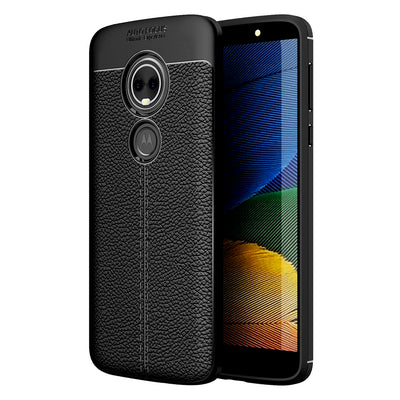 Back Cover, Drop Tested, TPU (Rubber), black, Leather, Leather Armor TPU, ₹500 - ₹699, Solid, Slim Design, Moto, Moto G6 Play, Motorola, 