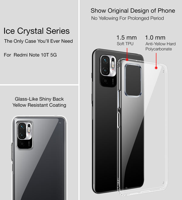 Poco M3 Pro 5G (6.5 inch) Back Cover | Ice Crystal Series, Crystal Clear