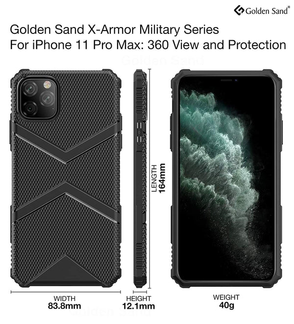 Apple, Back Cover, Drop Tested, TPU (Rubber), black, iphone 11 pro max, ₹500 - ₹699, X-Armor, PolyCarbonate (Plastic), Ultra Protection, Solid