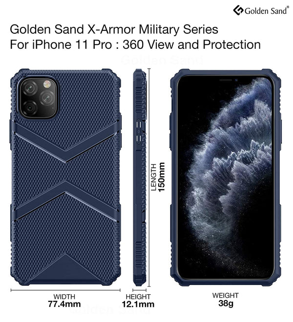 X-Armor Military Series Shock Proof Back Cover for Apple iPhone 11 Pro 5.8 inch, Blue