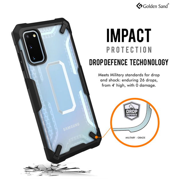 Back Cover, Drop Tested, TPU (Rubber), Drop Defense Pro, ₹700 - ₹999, PolyCarbonate (Plastic), Ultra Protection, , s20, samsung, translucent, white