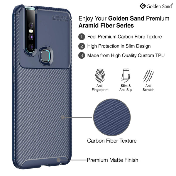 Vivo V15 4G (6.53 inch) Back Cover | Aramid Fiber Series, Blue