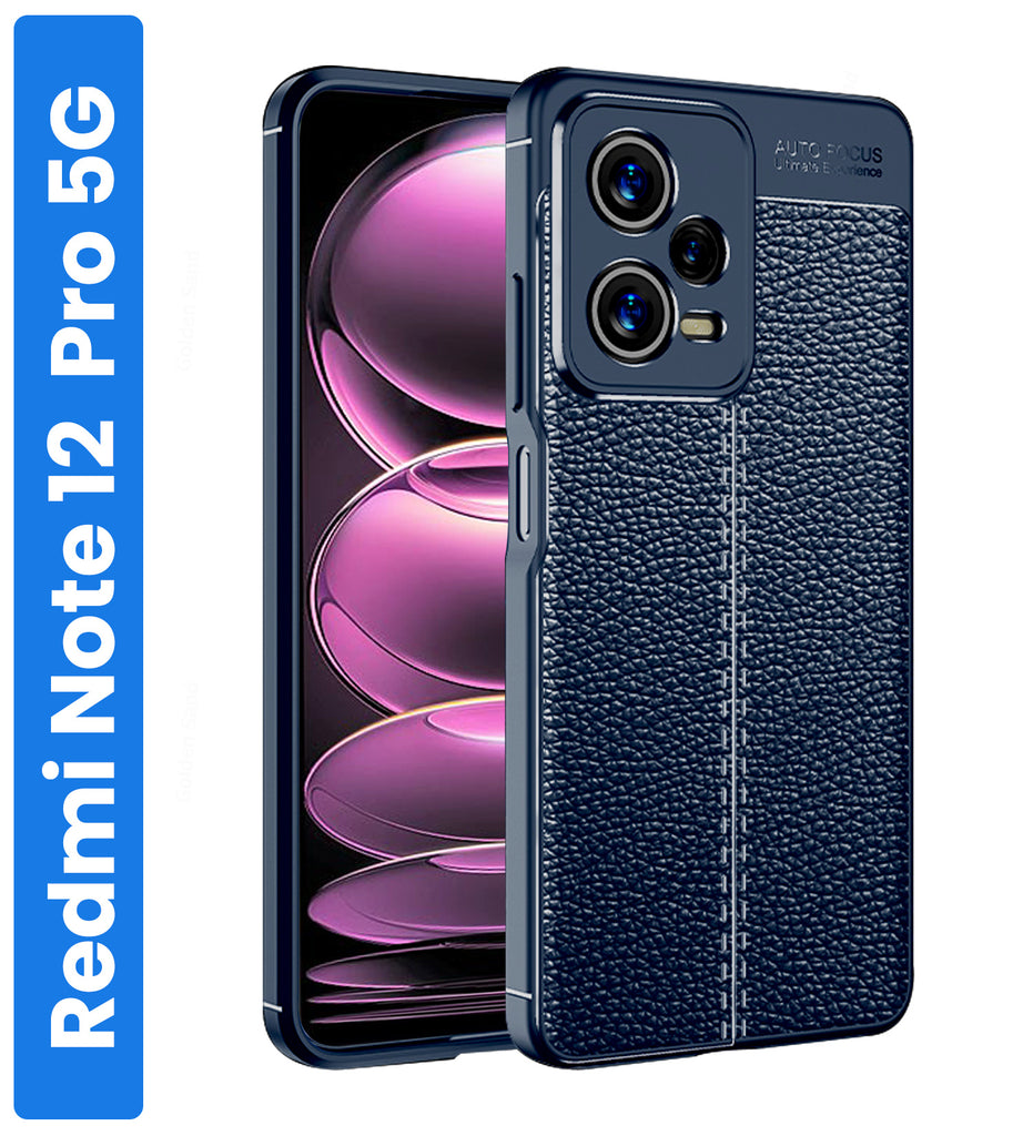 Redmi Note 12 Pro 5G (6.67 inch) Back Cover | Vegan Leather Series, Blue