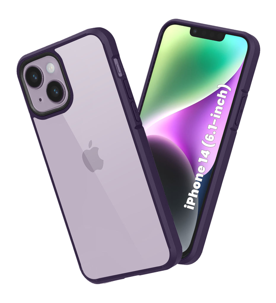 Apple iPhone 14 (6.1 inch) Back Cover | Ice Crystal Series [Anti Yellow], Purple