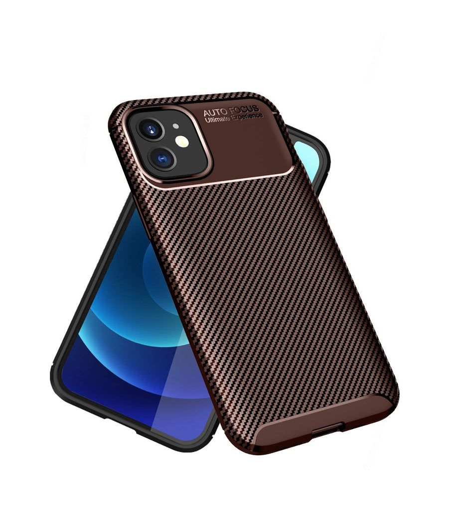 Aramid Fibre Series Shockproof Armor Back Cover for Apple iPhone 12 Mini, Brown - Golden Sand