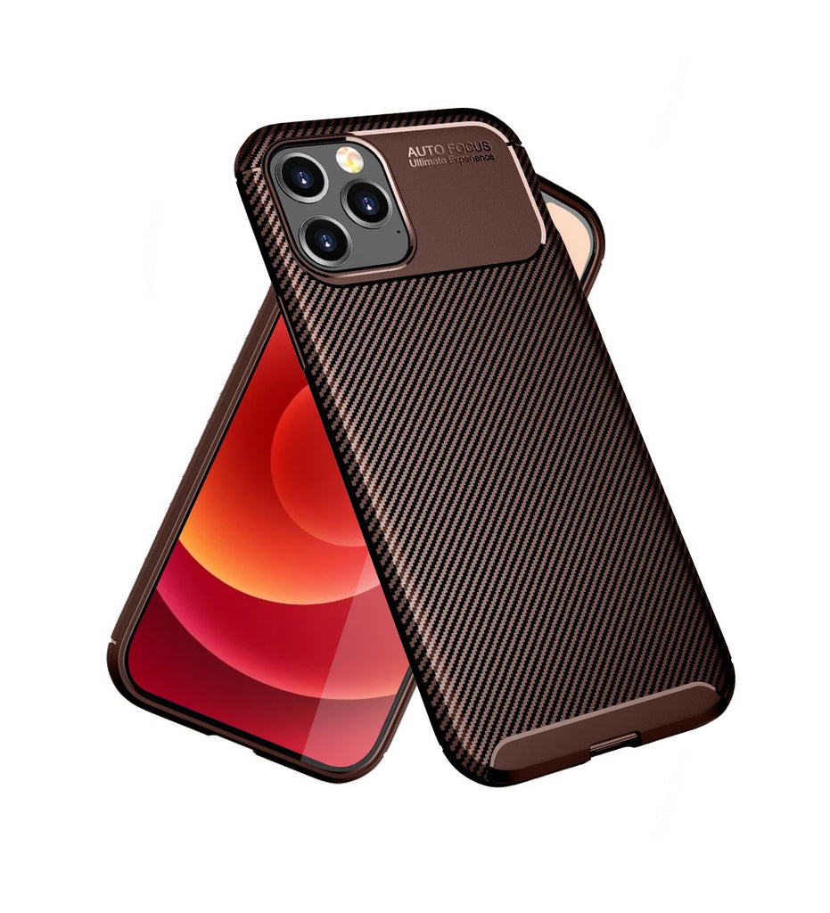 Aramid Fibre Series Shockproof Armor Back Cover for Apple iPhone 12 Pro Max, Brown - Golden Sand