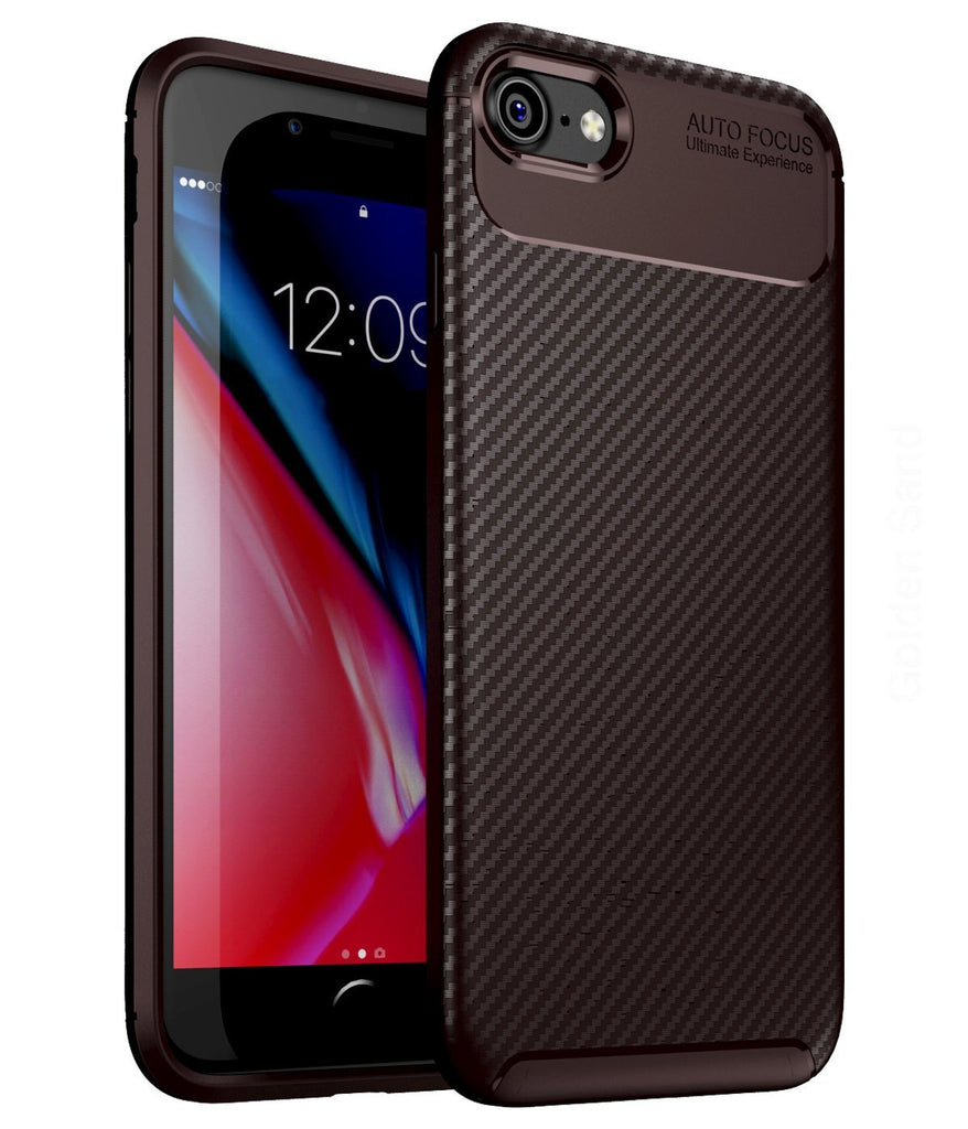 Aramid Fibre Series Shockproof Armor Back Cover for Apple iPhone 7, 8, SE 2020 4.7 inch, Brown - Golden Sand