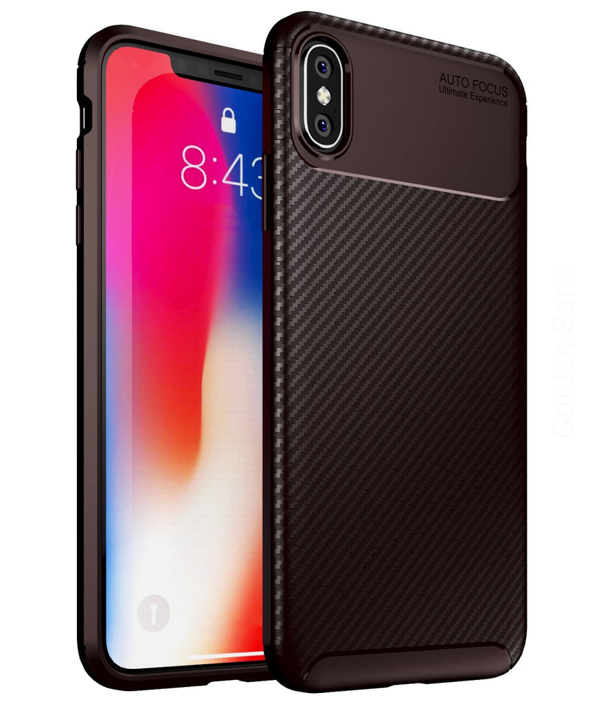 Aramid Fibre Series Shockproof Armor Back Cover for Apple iPhone XS Max 6.5 inch, Brown - Golden Sand