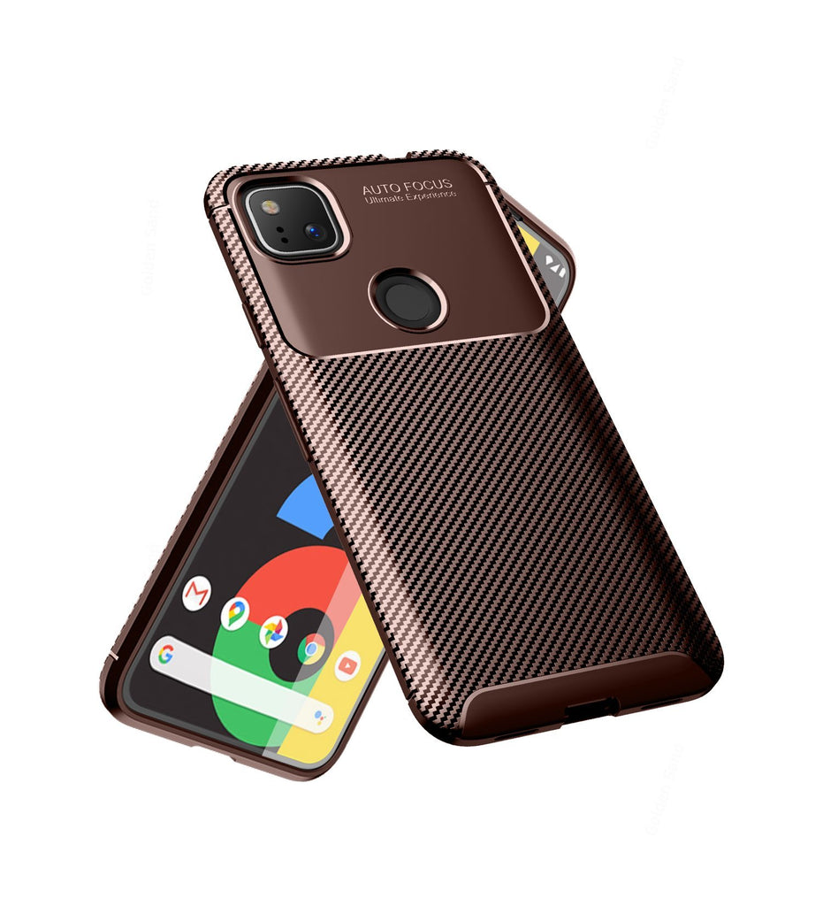 Aramid Fibre Series Shockproof Armor Back Cover for Google Pixel 4a, Brown - Golden Sand