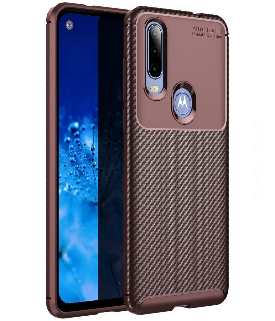 Aramid Fibre Series Shockproof Armor Back Cover for Moto One Action 6.3 inch, Brown - Golden Sand