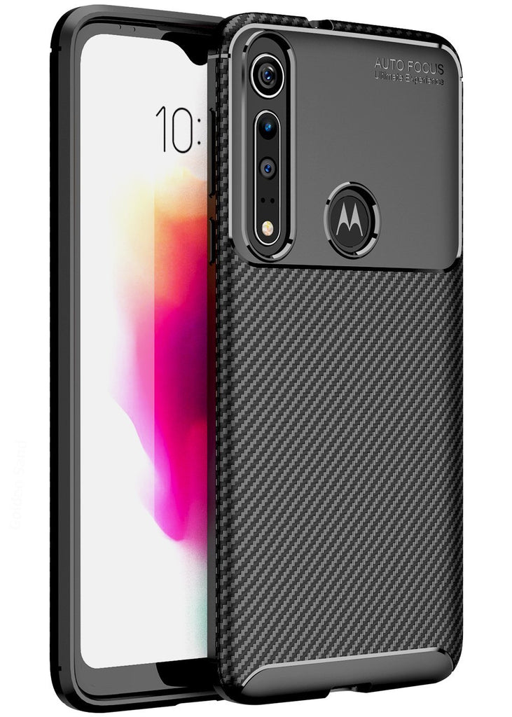 Aramid Fibre Series Shockproof Armor Back Cover for Moto One Macro 6.2 inch, Black - Golden Sand