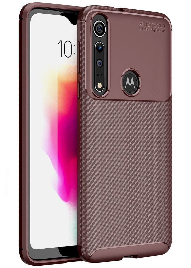 Aramid Fibre Series Shockproof Armor Back Cover for Moto One Macro 6.2 inch, Brown - Golden Sand