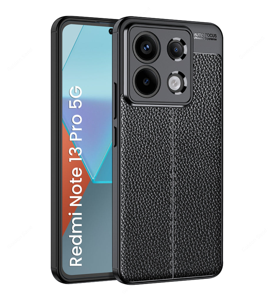 Redmi Note 13 Pro 5G, 6.67 inch Leather Texture Back Cover