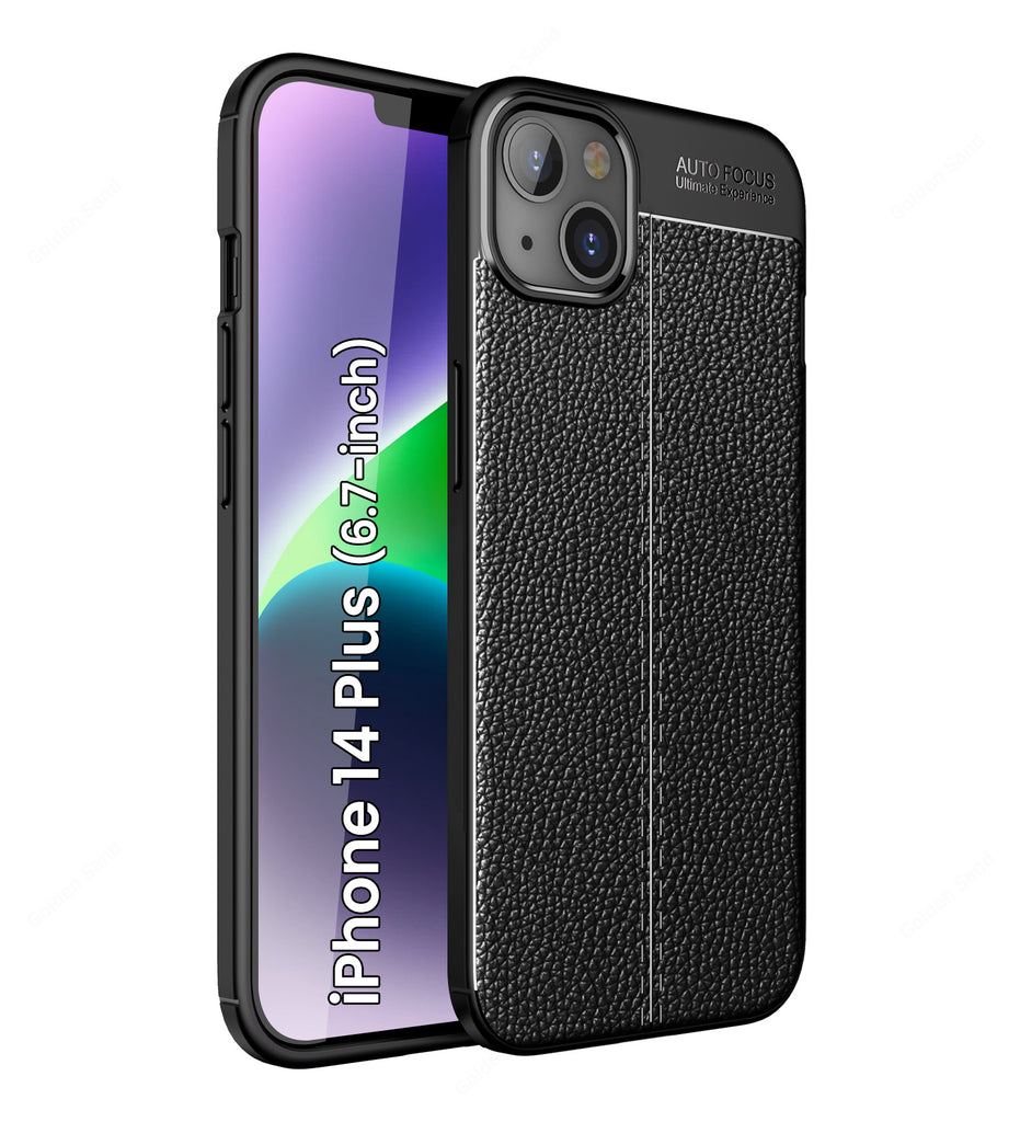 Apple iPhone 14 Plus (6.7 inch) Back Cover | Vegan Leather Series, Black