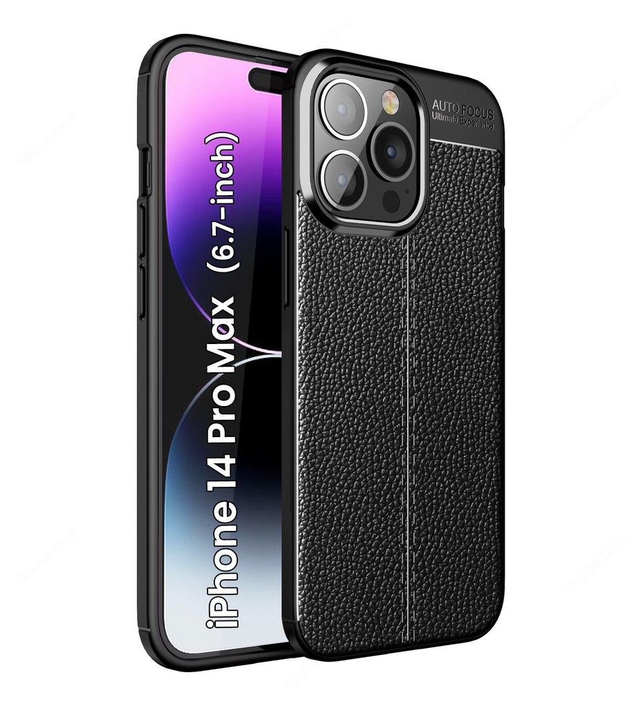 Apple iPhone 14 Pro Max (6.7 inch) Back Cover | Vegan Leather Series, Black