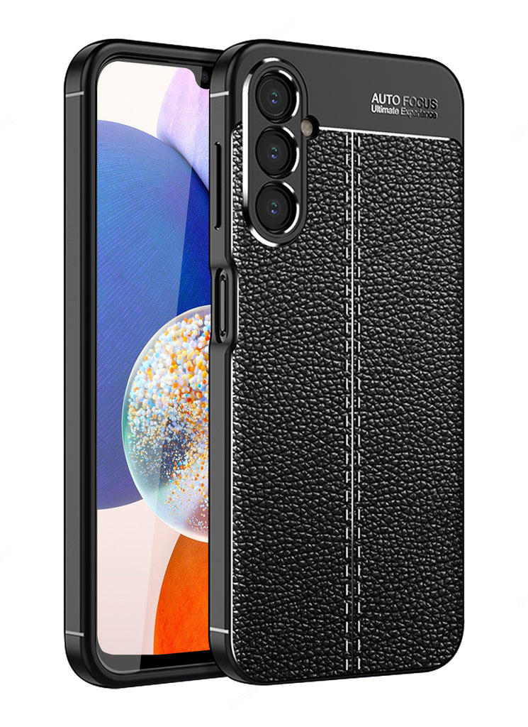 Samsung Galaxy A14 4G, Samsung Galaxy A14 5G (6.6 inch) Back Cover | Vegan Leather Series, Black