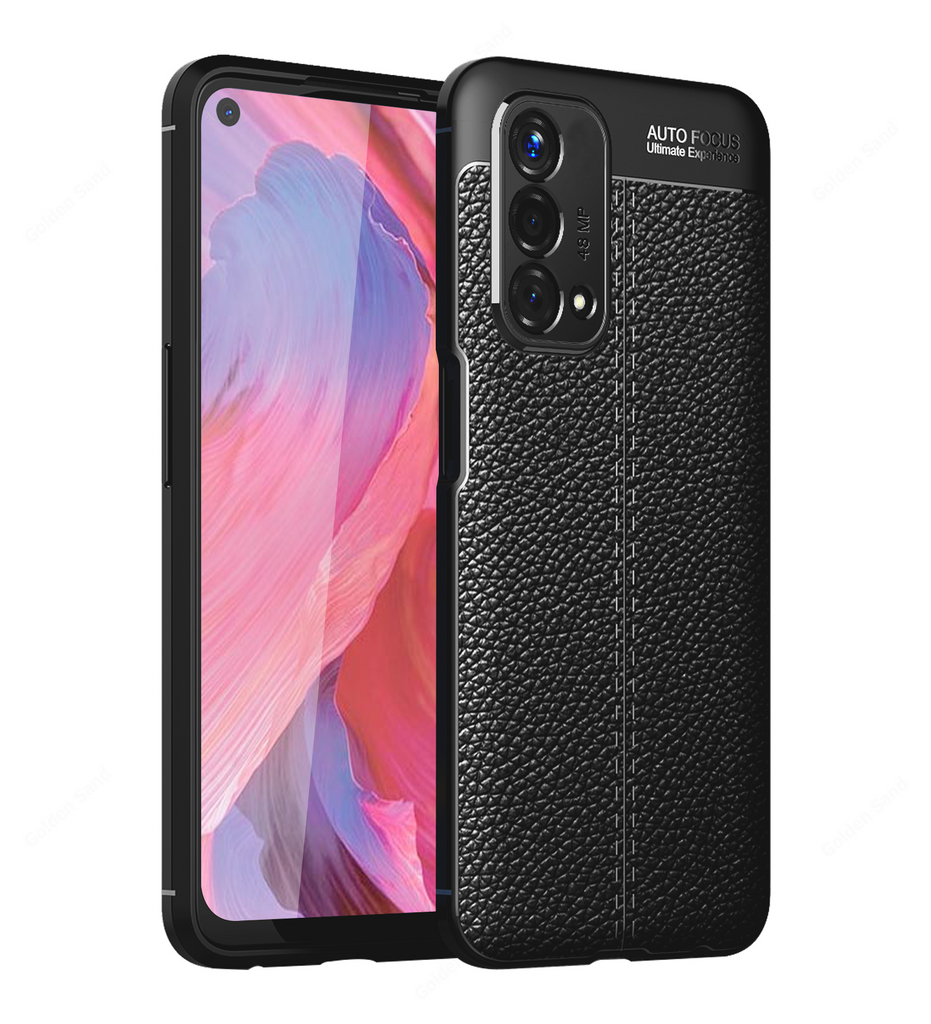 Oppo A74 5G (6.5 inch) Back Cover | Vegan Leather Series, Black