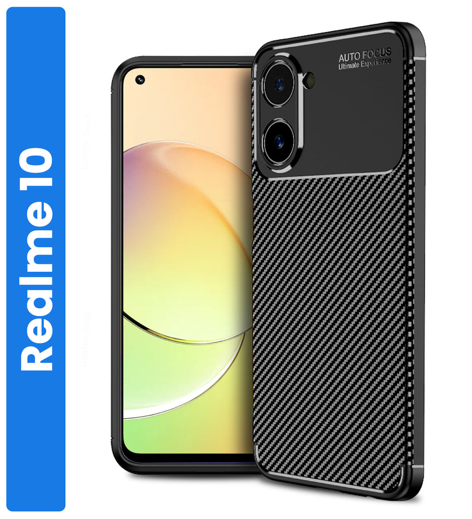 Aramid Fibre Series Shockproof Armor Back Cover for realme 10, 6.4 inch, Black