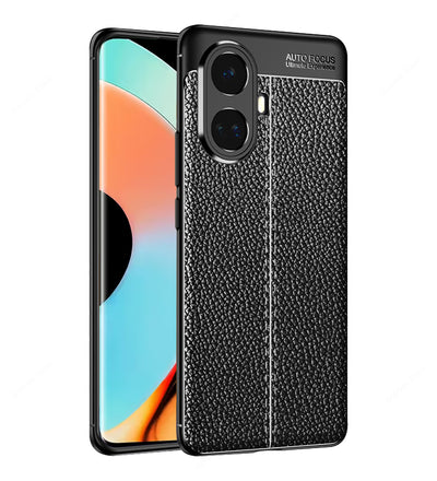 Realme 10 Pro+ 5G (Realme 10 Pro Plus 5G) (6.7 inch) Back Cover | Vegan Leather Series, Black