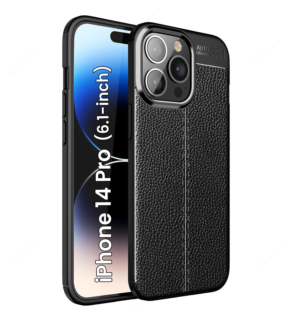 Apple iPhone 14 Pro (6.1 inch) Back Cover | Vegan Leather Series, Black
