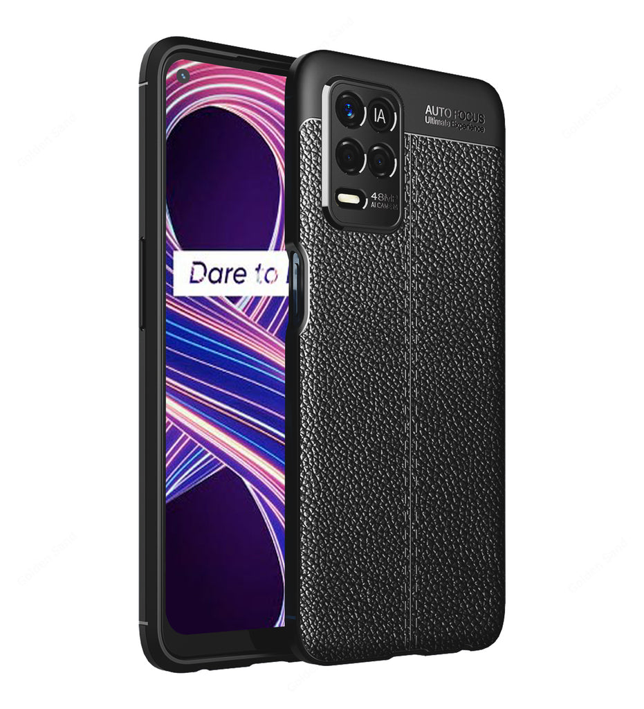 Realme 9 5G, Realme 8s 5G, Realme 8 5G, Realme Narzo 30 5G (6.5 inch) Back Cover | Vegan Leather Series, Black