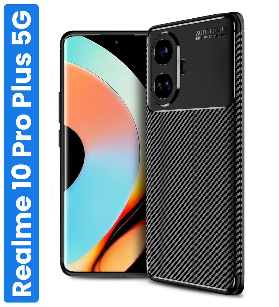 Aramid Fibre Series Shockproof Armor Back Cover for Realme 10 Pro+ 5G (Realme 10 Pro Plus 5G), 6.7 inch, Black