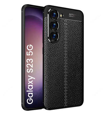 Samsung Galaxy S23 5G (6.1 inch) Back Cover | Vegan Leather Series, Black