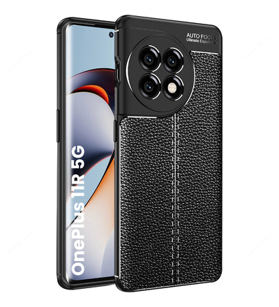 OnePlus 11R 5G (6.74 inch) Back Cover | Vegan Leather Series, Black