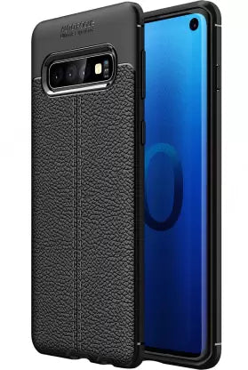 Samsung Galaxy S10 (6.1 inch) Back Cover | Vegan Leather Series, Black
