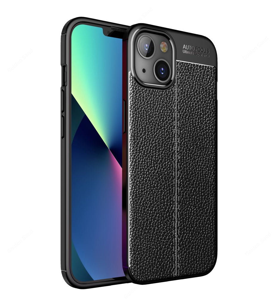 Apple iPhone 13 Mini, 5.4 inch Leather Texture Back Cover