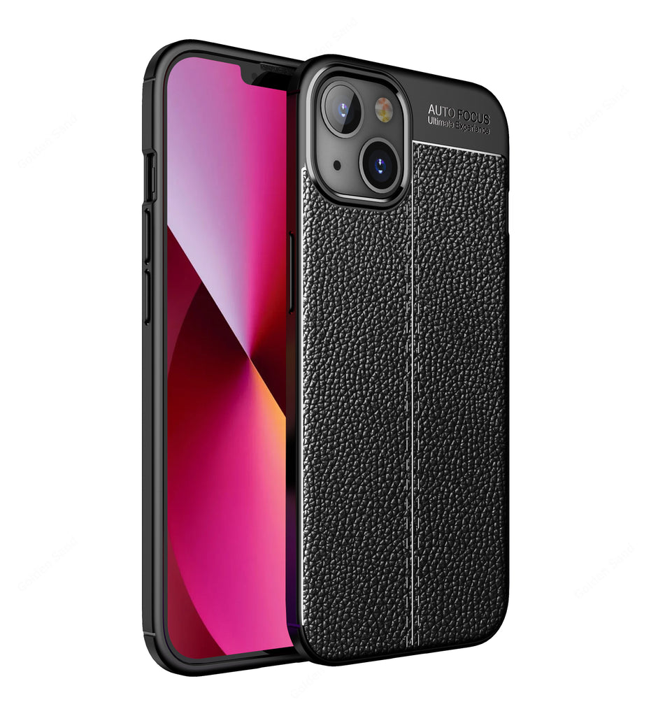 Apple iPhone 13, 6.1 inch Leather Texture Back Cover