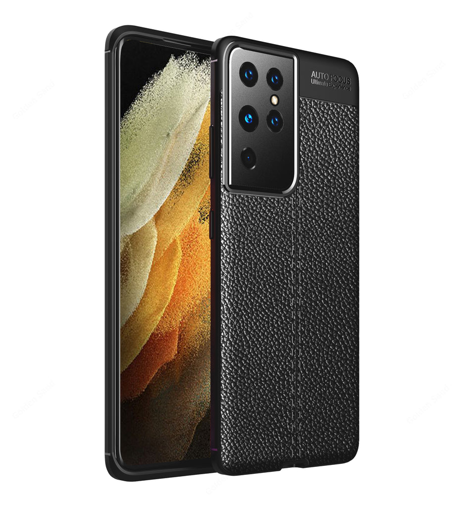 Samsung Galaxy S21 Ultra, 6.8 inch Leather Texture Back Cover