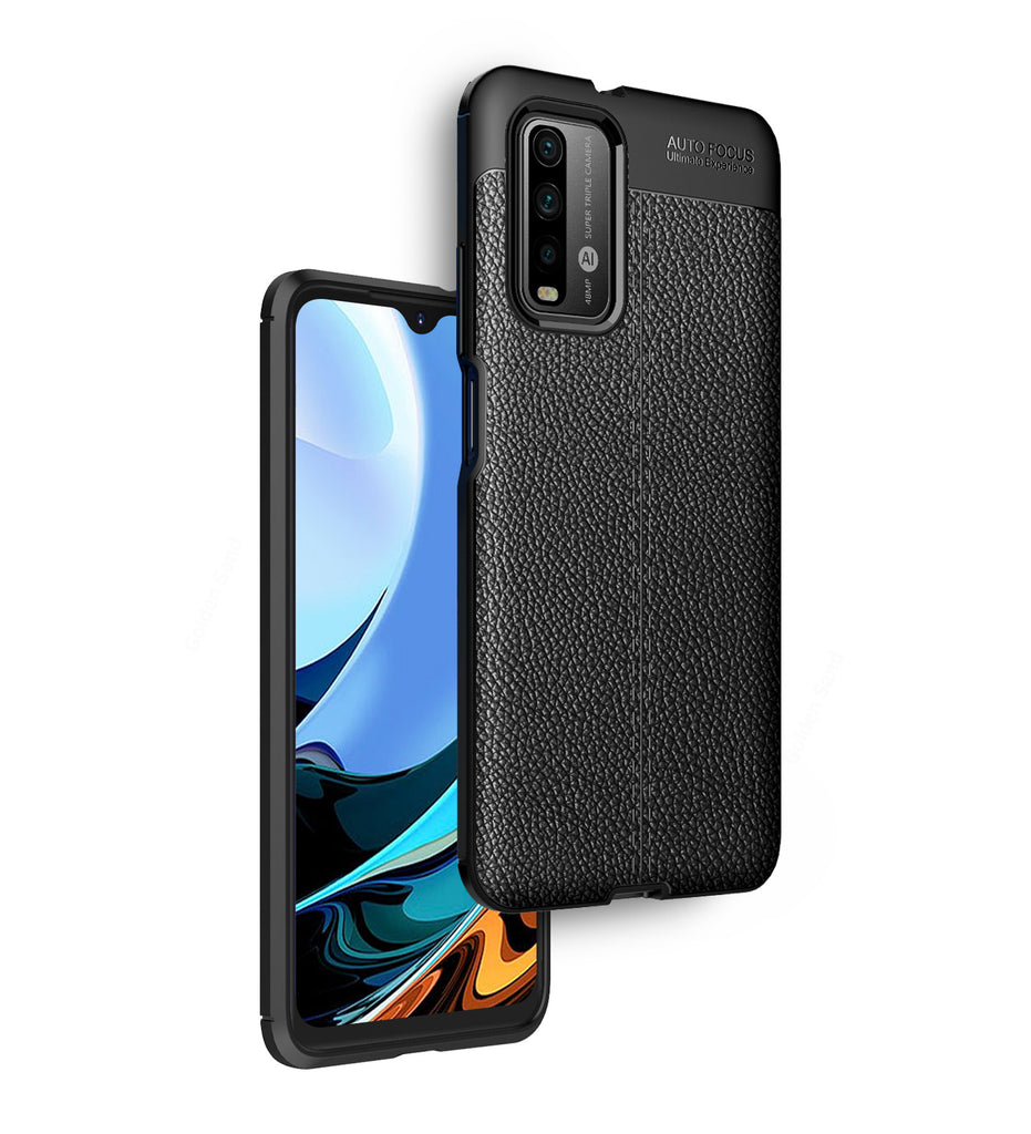 Redmi 9 Power, Xiaomi Poco M3 Leather Texture Back Cover