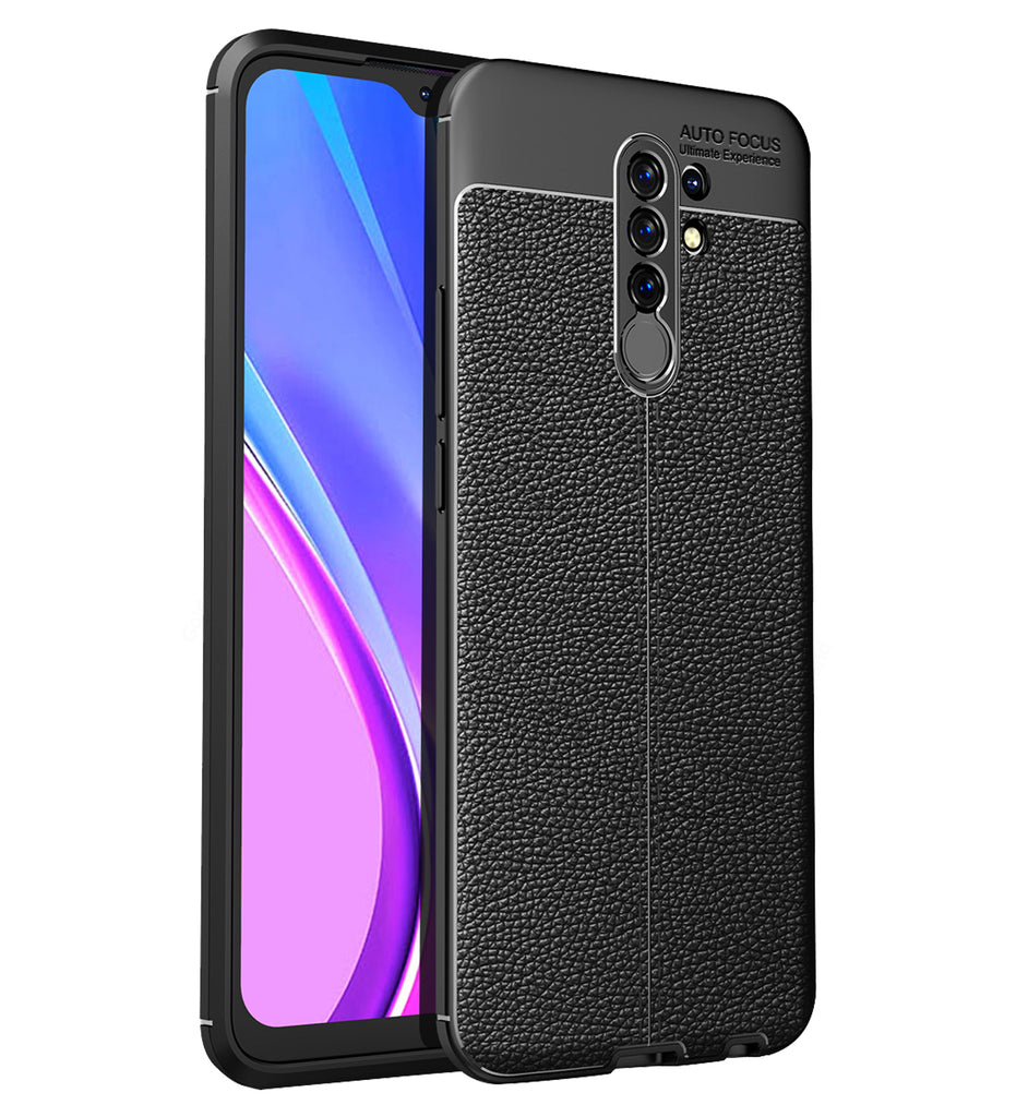 Redmi 9 Prime, Poco M2, 6.53 inch Leather Texture Back Cover