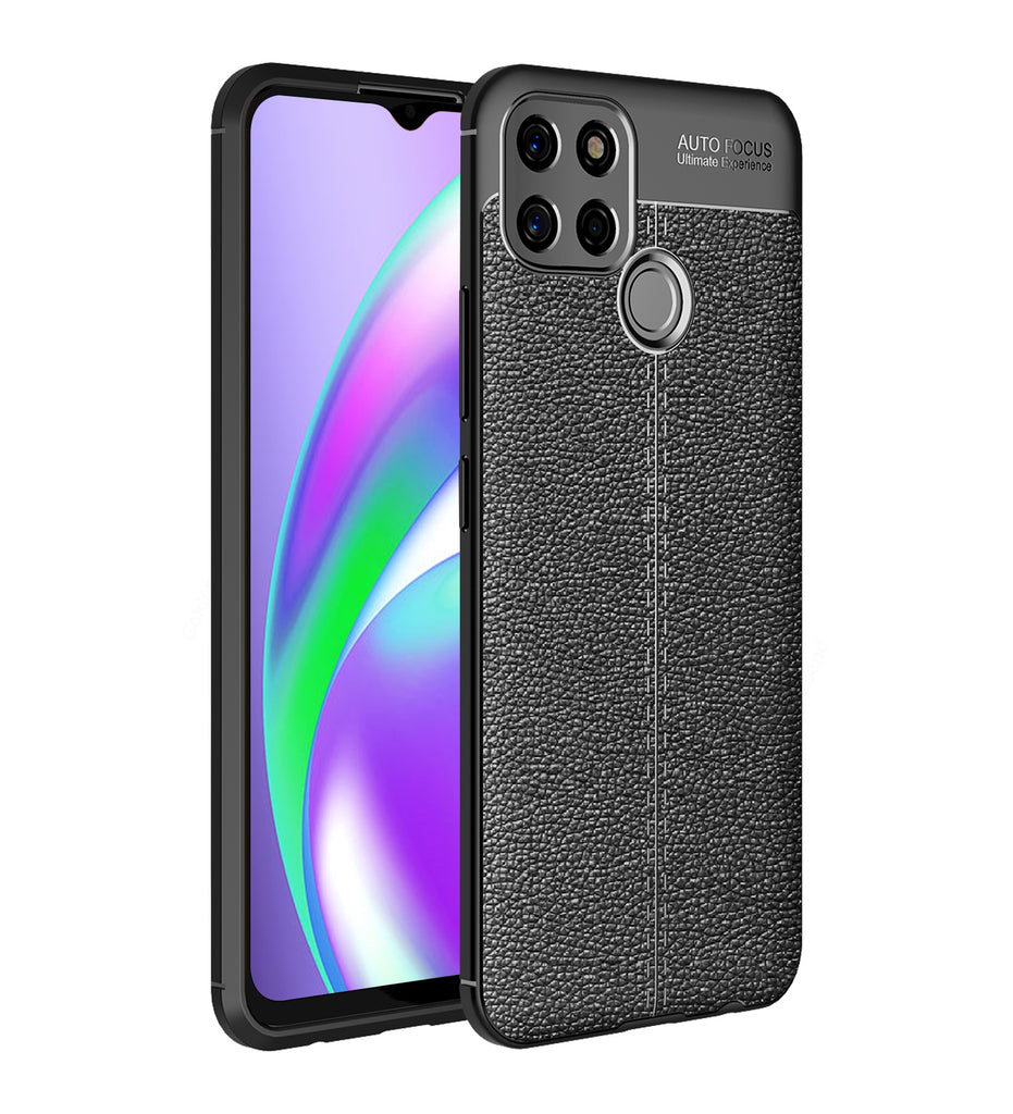 Realme C12 Leather Texture Back Cover