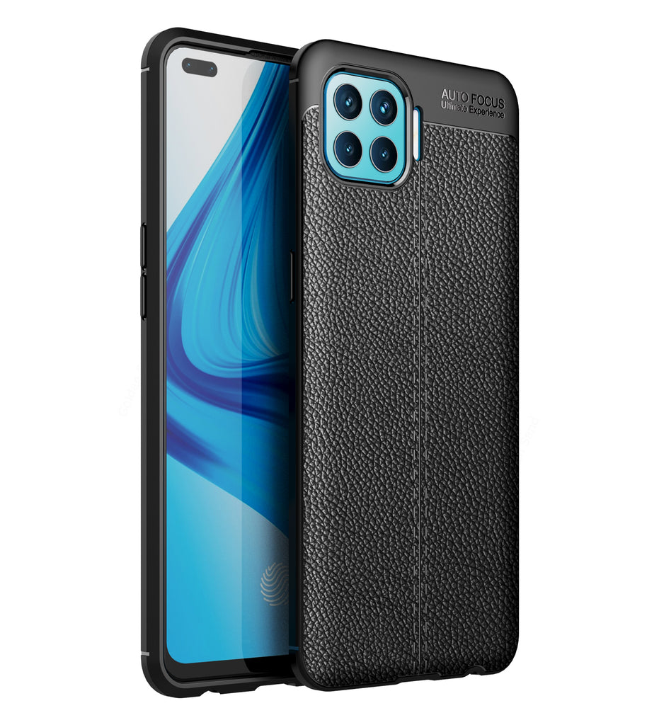 Oppo F17 Pro Leather Texture Back Cover