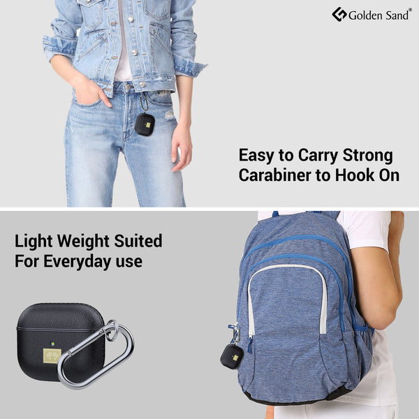 Leather Textured Rugged Armor TPU Flexible Protective Case Cover for Apple Airpods 3rd Gen (2021) - Black