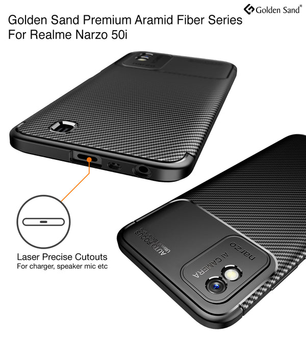Realme Narzo 50i (6.5 inch) Back Cover | Aramid Fiber Series, Black
