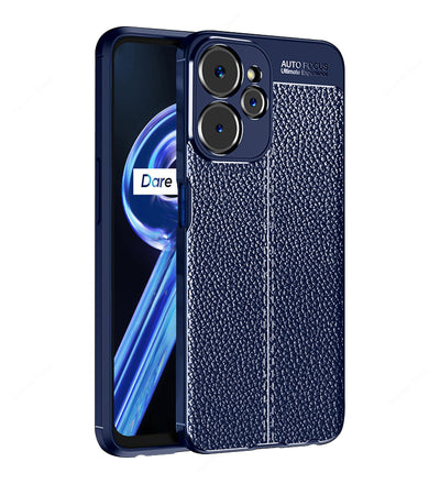 Realme 9i 5G (6.6 inch) Back Cover | Vegan Leather Series, Blue