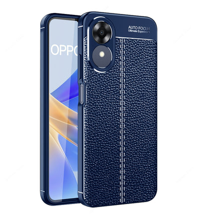 OPPO A17K 4G (6.56 inch) Back Cover | Vegan Leather Series, Blue
