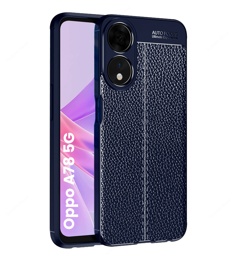 Oppo A78 5G (6.56 inch) Back Cover | Vegan Leather Series, Blue