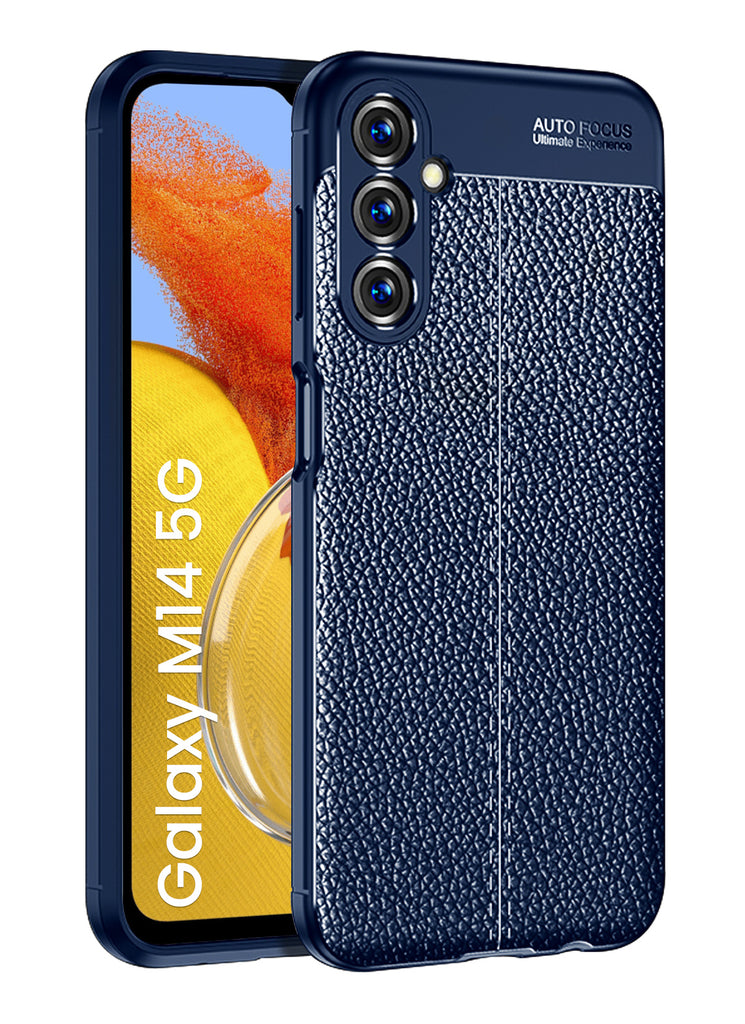 Samsung Galaxy M14 5G (6.6 inch) Back Cover | Vegan Leather Series, Blue